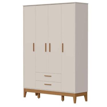 Imagem de Guarda Roupa Infantil Flip 4 Portas Areia Acetinado - Reller