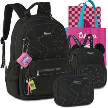 Imagem de Kit Escolar Mochila Lancheira Estojo Luluca Juvenil Meninas Lançamento