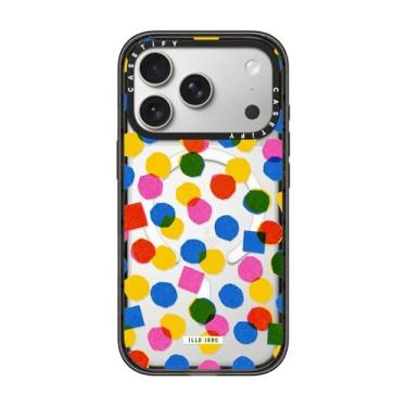 Imagem de CASETiFY Capa Impact para iPhone 17 Pro [fina/compatível com Magsafe/2,5 m. Proteção contra quedas de grau militar 4X] - Riso Polka - Preto transparente