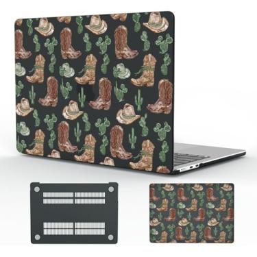 Imagem de CozyNestCY Capa com design caubói legal de 13 polegadas para MacBook Air Fashion capa rígida de plástico ocidental Touch ID A1932 A2179 M1 A2337 estética fina capa protetora para MacBook 13,3