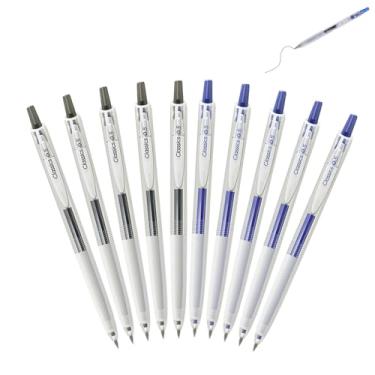 Imagem de GZBABY Caneta de gel de ponta fina, 10 peças, canetas esferográficas retráteis com aderência macia, 0,5 mm, tinta de secagem rápida (preta, azul)