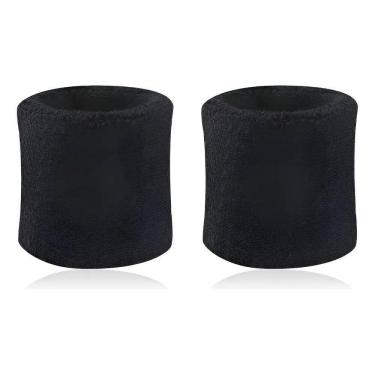 Imagem de Par Munhequeira Atoalhada Pulso Tênis Basquete Squash Cor Pr