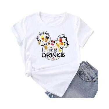 Imagem de Camiseta De Manga Curta Com Estampa Do Mickey Para Mulheres plus Size,