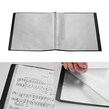Imagem de Caderno de Apresentação A4 com Pochetas Protetor Folhas Transparentes Arquivo Documento Papel Partituras Organizador Pas