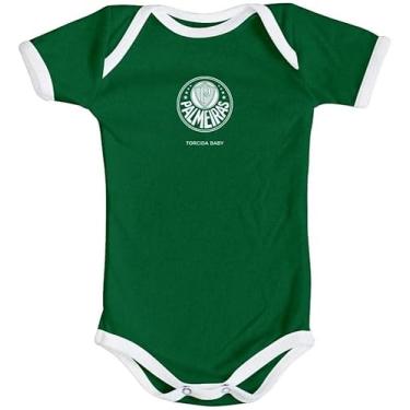 Imagem de Torcida Baby Body Bebê Palmeiras Oficial, Verde com Branco, Manga Curta (G)