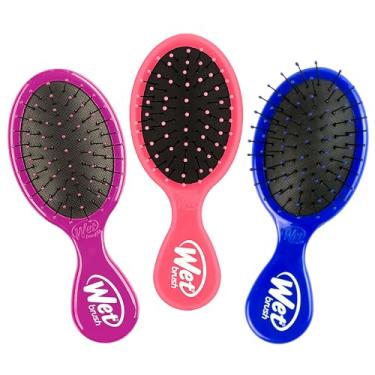 Imagem de Wet Brush Escova desembaraçadora Squirt, 3 quilates, rosa, roxo e azul, mini desembaraçador, cerdas IntelliFlex ultramacias, sem embaraço, escova de cabelo molhada e seca para mulheres e homens, todos