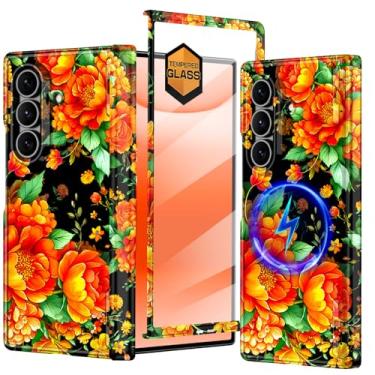 Imagem de Hekodonk Capa para Galaxy Z Fold 7, [compatível com MagSafe] [protetor de tela embutido] [proteção de dobradiça], capa magnética fina à prova de choque feminina para meninas para Samsung Galaxy Z Fold