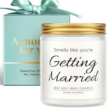 Imagem de Funnyuncle Velas de casamento para noivas, presentes de chá de panela recém-casados, presente de cera de soja perfumada lavanda 255 g