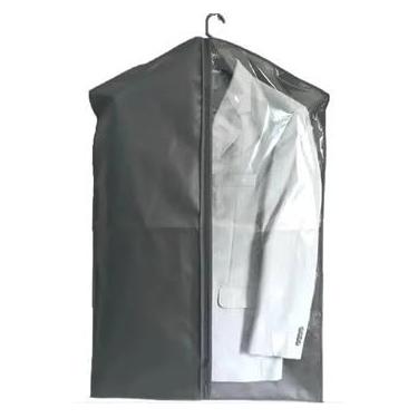 Imagem de Capa protetora para guardar terno, blazer ou casaco com visor e zíper Em TNT