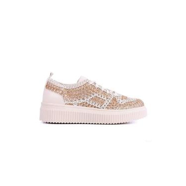 Imagem de Tênis Feminino Valentina Casual Tramado Off White-Feminino