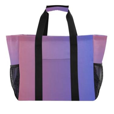 Imagem de ODAWA Bolsa de praia lavável para academia, azul e vermelho, reutilizável