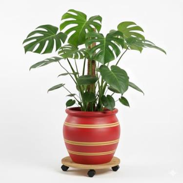 Imagem de Genérico Vaso Quadrado para Uso Interno, Tamanho P, Verde, Cimento, Acabamento Geométrico, Formato Quadrado, Vaso de Chão, Vaso de Plantas, 11x12x10 cm