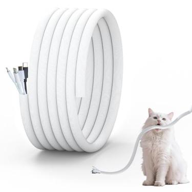 Imagem de Protetor de cabo da Pets No Chew, cabo de gerenciamento de cabo de 3 m e protetor de fio de coelhos, gatos e outros animais de estimação, branco