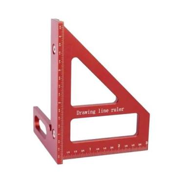 Imagem de Régua De Medição De Ângulo 3D Em Alumínio Vermelho, Esquadro De 45 E 9