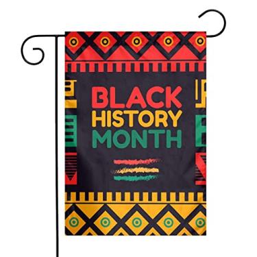 Imagem de Arte do mês da história negra afro-americana 1 bandeira de jardim 30 x 45 cm bandeira dupla face decoração de casa