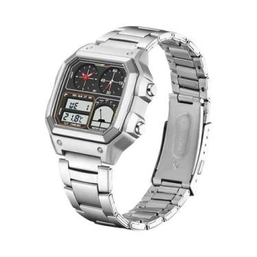 Imagem de Relógio Digital Esportivo Masculino À Prova D'Água Com Pulseira De Aço