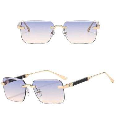 Imagem de VFDHN Óculos de Sol Femininos de Luxo Sem Aro, Moda Vintage para Homens (3)
