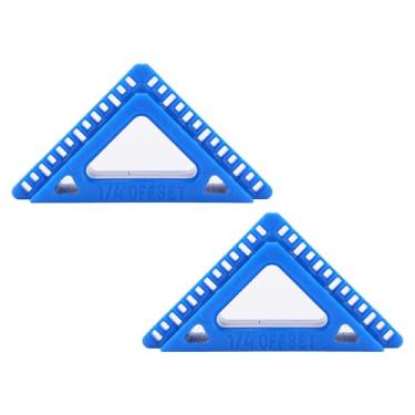 Imagem de Cryfokt Ferramenta Reveladora de Guarnição de Plástico para Carpintaria, Design Preciso 1/4 3/16 Offset Azul para Tarefas de Acabamento de Madeira