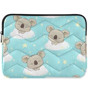 Imagem de Linda capa para laptop com estampa de coala, azul celeste, fofa, capa para laptop MacBook de 13 polegadas, capa acolchoada universal de 13 a 14 polegadas