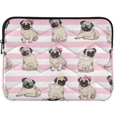 Imagem de Capa protetora para notebook com desenho de cachorro fofo Pugs universal de 13 a 14 polegadas para MacBook Air 13