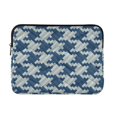 Imagem de Bolsa feminina listrada abstrata azul para laptop, média à prova de choque, capa protetora para transporte de computador, pastas de laptop de 33 a 13,3 polegadas para homens