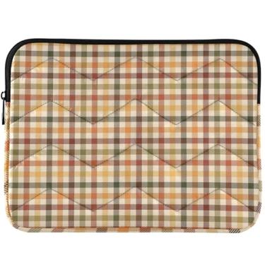 Imagem de Capa para notebook personalizada xadrez colorida laranja bufante para laptop MacBook Air 13 polegadas, bolsas, capas e capas universais de 13 a 14 polegadas