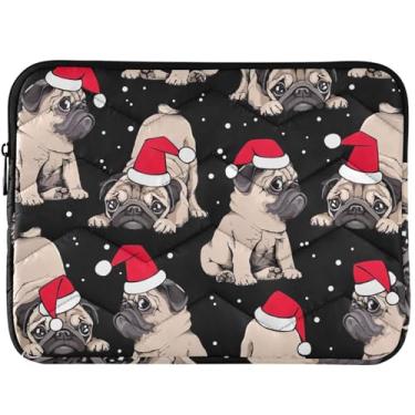 Imagem de Capa para laptop acolchoada para filhotes de Natal bege fofa capa para notebook fantasia universal 13 capa para laptop 14 polegadas