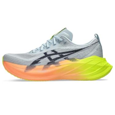 Imagem de ASICS Tênis de corrida unissex SUPERBLAST, Cinza claro/amarelo seguro, 5 Wide Women/3.5 Men