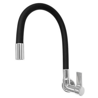 Imagem de Torneira Cozinha Parede Flexível Luxo Color Preta C-65 - ALPHA HIDROME