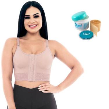 Imagem de Kit Sutiã Compressivo Pós Cirúrgico Sustentação Fita Adesiva para Cica