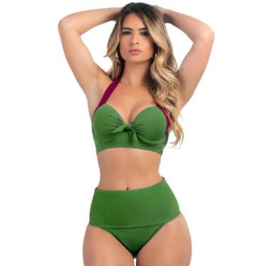 Imagem de Biquíni Meia Taça Com Bojo Sustentação E Calcinha Hot Pant - HYPE MODA