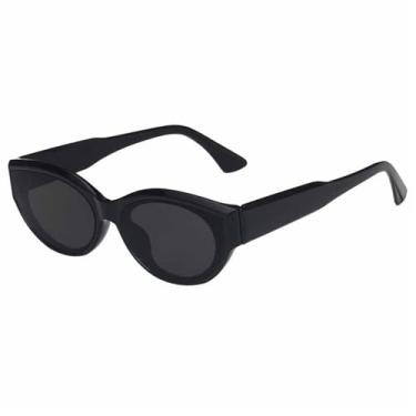 Imagem de Óculos de Sol Masculinos Candy Colors com Armação Pequena Estilo Olho de Gato, Proteção UV400, Ideais para Esportes ao Ar Livre, Corrida e Ciclismo, nas Cores Preta e Cinza.