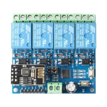 Imagem de Relé WiFi 5V 12V ESP8266 ESP-01 Módulo De Controle Remoto Inteligente 