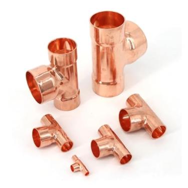 Imagem de 1 peça 6,35-54 mm cobre em forma de T diâmetro interno cobre médio grande acessórios para tubos de três vias acoplamento junta de tubo de água (22 mm x 28,6 mm x 22 mm)