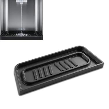 Imagem de Coletor de gotejamento de geladeira compatível com geladeira Samsung, protetor de água e gelo, bacia para drenagem (retangular, preto)
