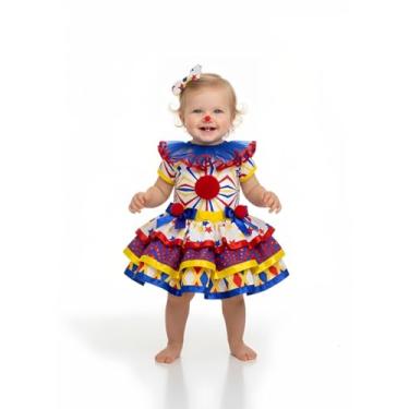 Imagem de Fantasia Infantil Body Baby Bebê Palhaça Palhacinha Menina Carnaval Festas (M(3 A 5 MESES))
