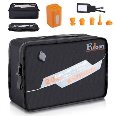 Imagem de Fuloon Sacos de armazenamento a vácuo economizadores de espaço, bolsa de viagem de 50,8 cm, adequada para viagem aérea/viagem de negócios, bolsas de compressão para malas de mão e mochila para avião