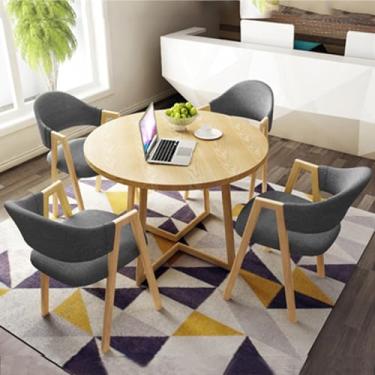 Imagem de Conjunto de mesa e cadeira de clube de recepção de escritório, mesa de negociação, mesa de centro com cadeira, pequenas mesas de conferência, conjunto de mesa de jantar para 4 (cor: 30, tamanho: 31,4