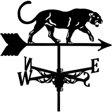 Imagem de Cata-vento de telhado de ferro forjado animal, cata-vento para decoração de pátio, kit indicador de direção do vento, suporte de metal para gramado para jardim ao ar livre - estilo 4