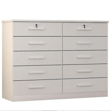 Imagem de Cômoda Gaveteiro Milão com Chave Neve - Novo Horizonte