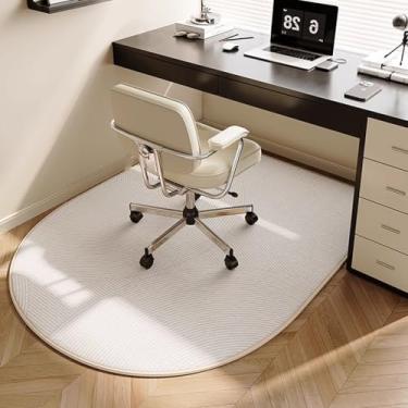 Imagem de Tapete de cadeira de escritório durável para pisos de madeira, protetor de carpete antiderrapante, tapete de área fácil de limpar para escritório em casa, design de pilha de laço, tapete de mesa de