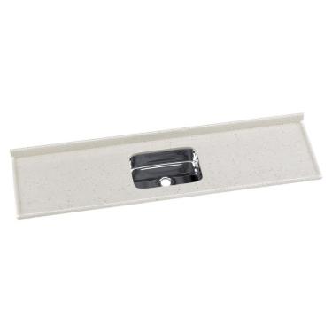 Imagem de Pia De Cozinha Mármore Sintético 199x55cm Com Cuba Aço Inox Multimóveis CR20477 Travertino