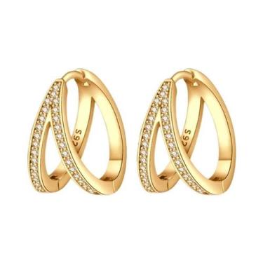 Imagem de Brincos De Argola Em Prata 925 Com Pérola E Estrela Para Mulheres, Bri