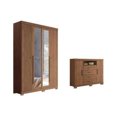 Imagem de Guarda Roupa +Cômoda 2 Peças QC304 Jatobá - Santos Andirá