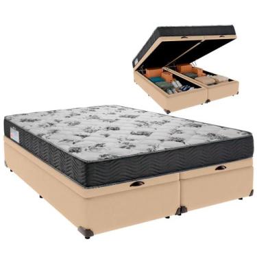 Imagem de Cama Baú Queen e Colchão ISO 100 Espuma Ortobom Ocre
