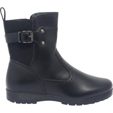 Imagem de Bota Feminina Dia a Dia Passeio Detalhe Em Fivela Cano Baixo Bico Redondo Conforto Mooncity 71128