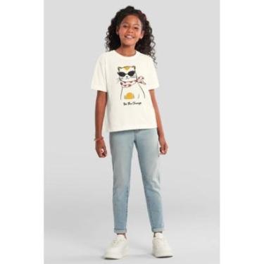 Imagem de Blusa infantil menina com estampa de gatinho Brandili-Feminino