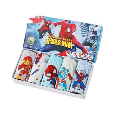 Imagem de Cuecas De Algodão Puro Do Homem-Aranha Para Meninos, Pacote Com 510, R