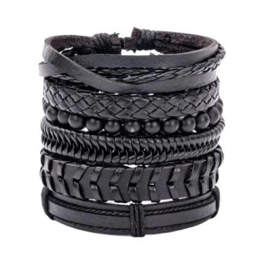 Imagem de Pulseira Masculina De Couro Vintage Estilo Punk DIY Conjunto De Joias 