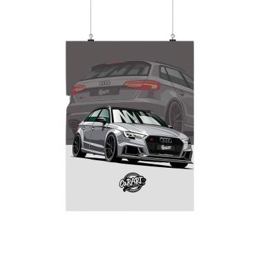 Imagem de Placa Decorativa Carro Audi A3 20X30Cm Desenho Arte
